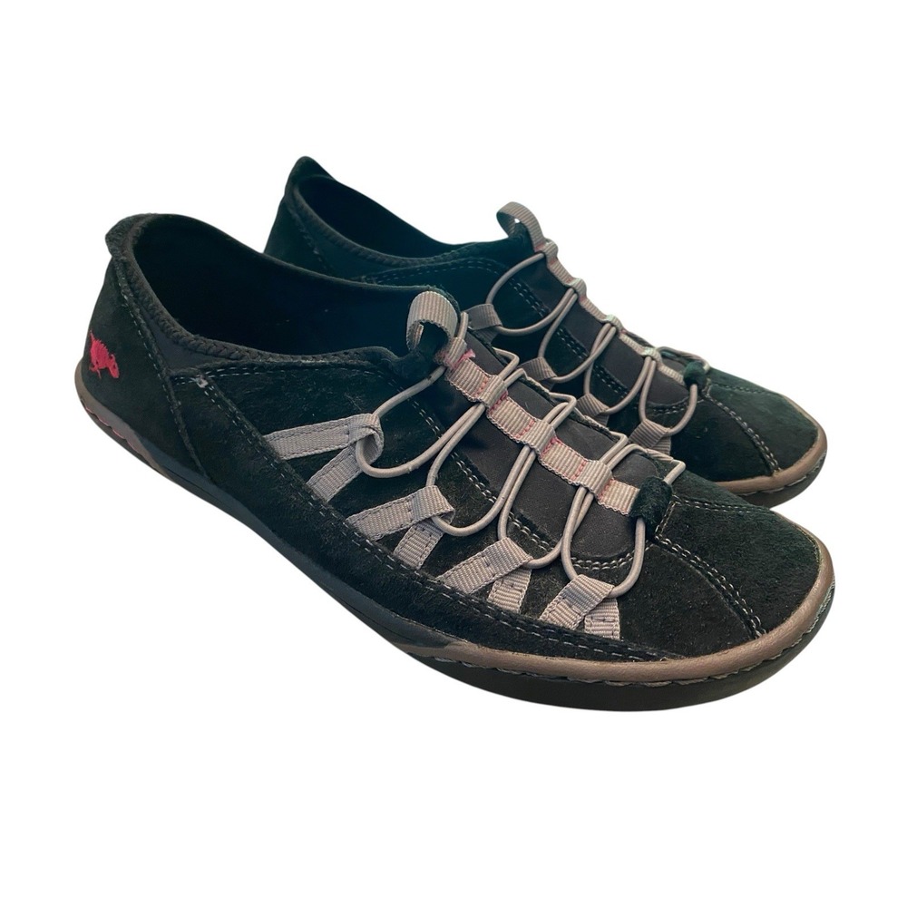Rocket Dog Women Size 6 Black Suede Bungee Lace Slip On Comfort Sneakers Shoes